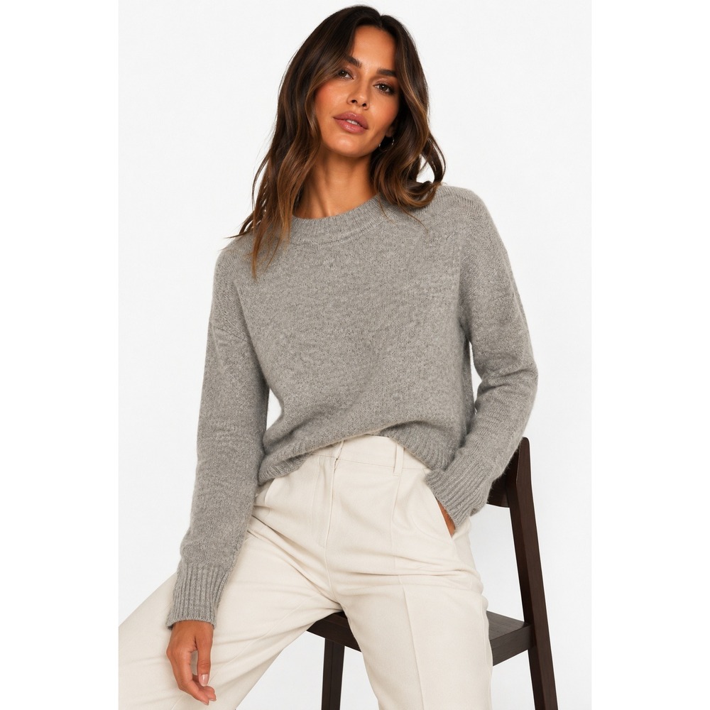 Pistola Ivy Crewneck Pullover Sweater Soft Grey Alpaca Blend Size S NWT